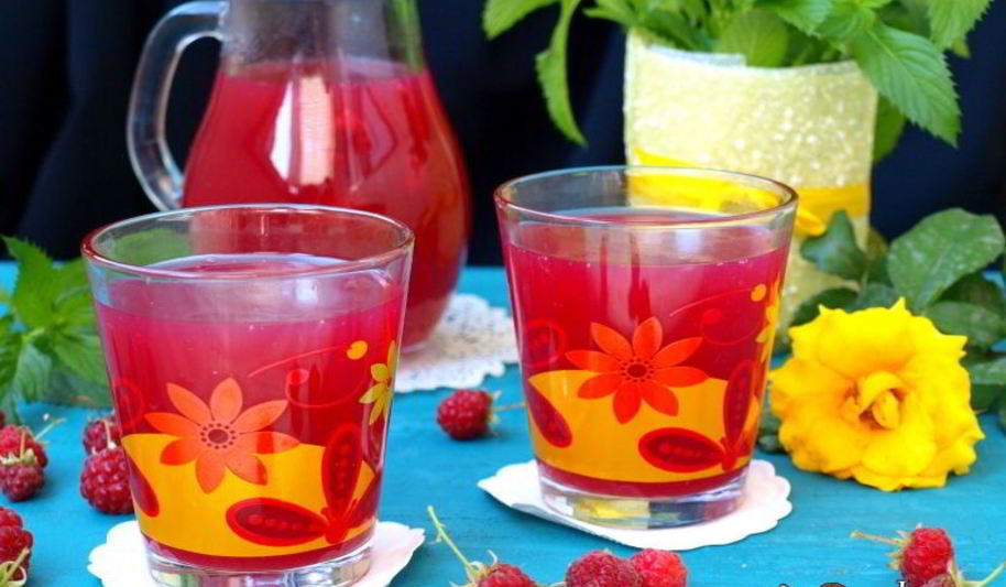 Рецепт малинового киселя с мятой