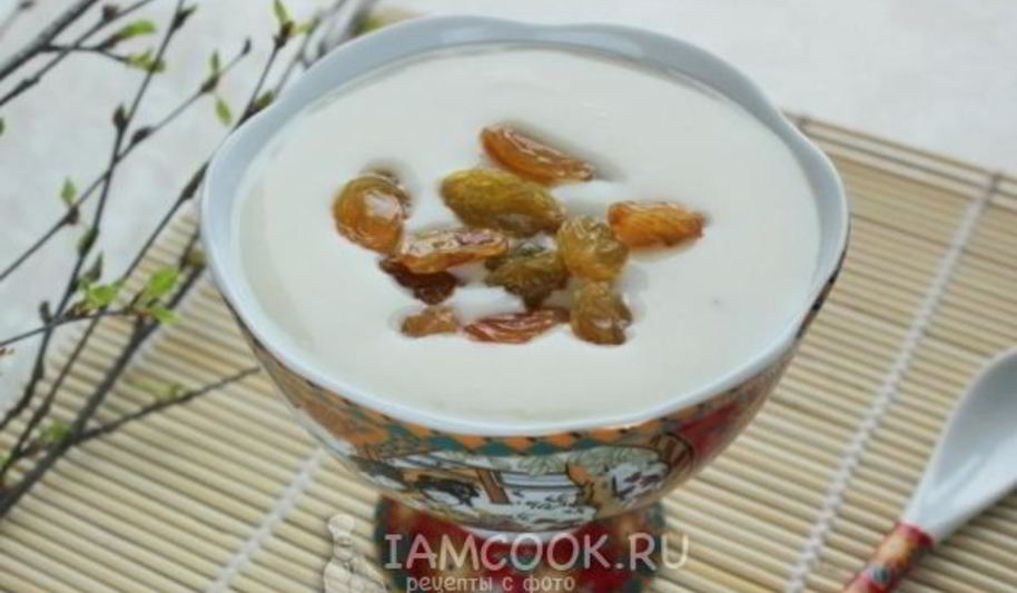 Рецепт молочного киселя с изюмом