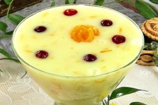 Молочный кисель с мандаринами