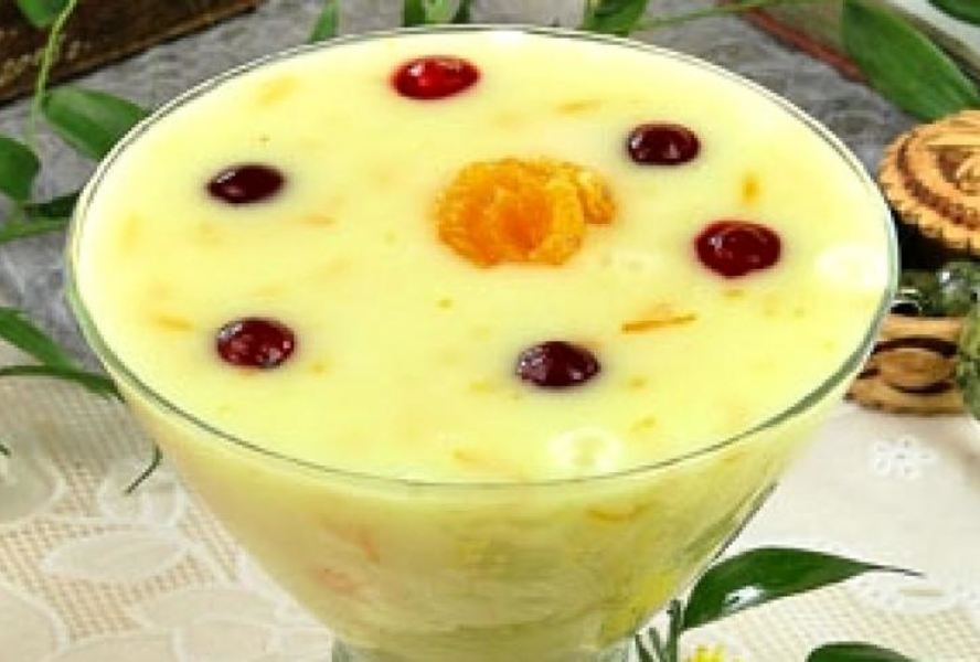 Молочный кисель с мандаринами