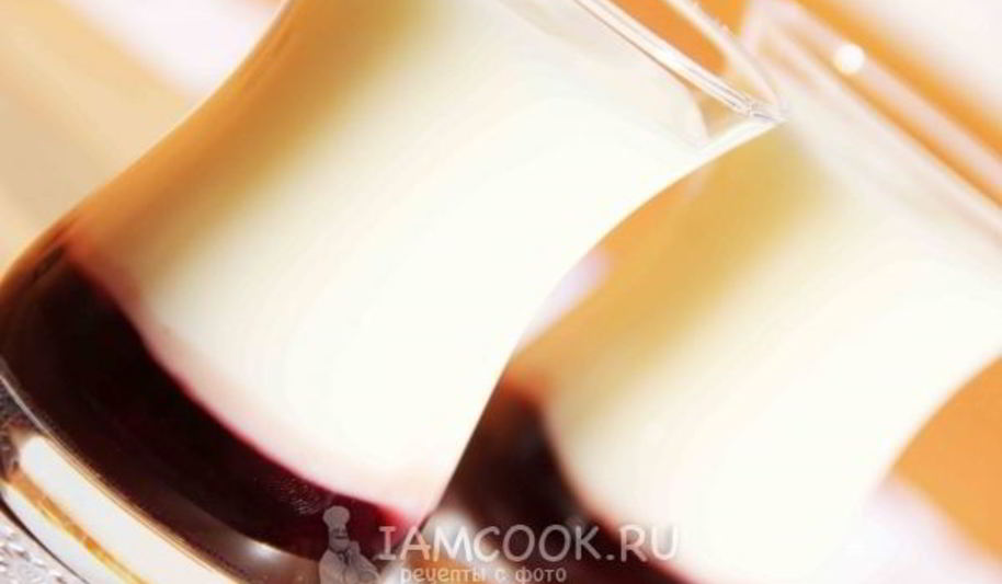 Рецепт молочного киселя с вишневым конфитюром