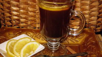 кофе с медом, корицей и лимоном