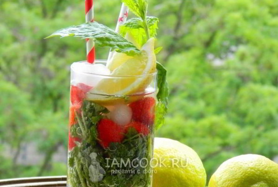 Клубничный мохито, безалкогольный