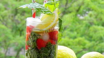 клубничный мохито, безалкогольный