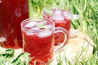 Брусничный морс с мятой