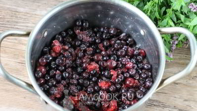 морс из замороженной черной смородины