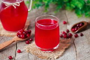 Морс из замороженной клюквы