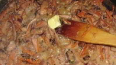 морской коктейль со спагетти