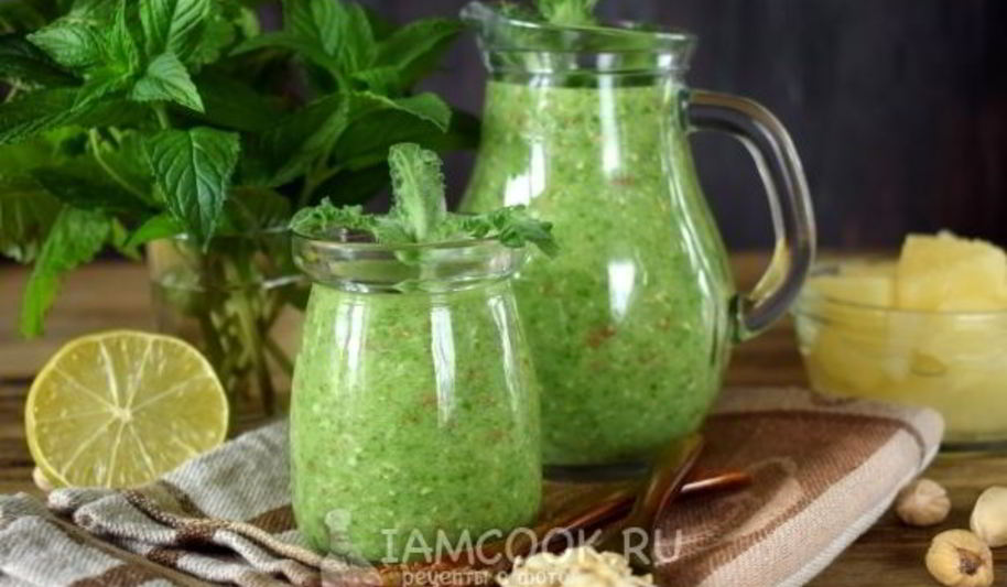 Рецепт ананасова-мятного смузи с фисташками