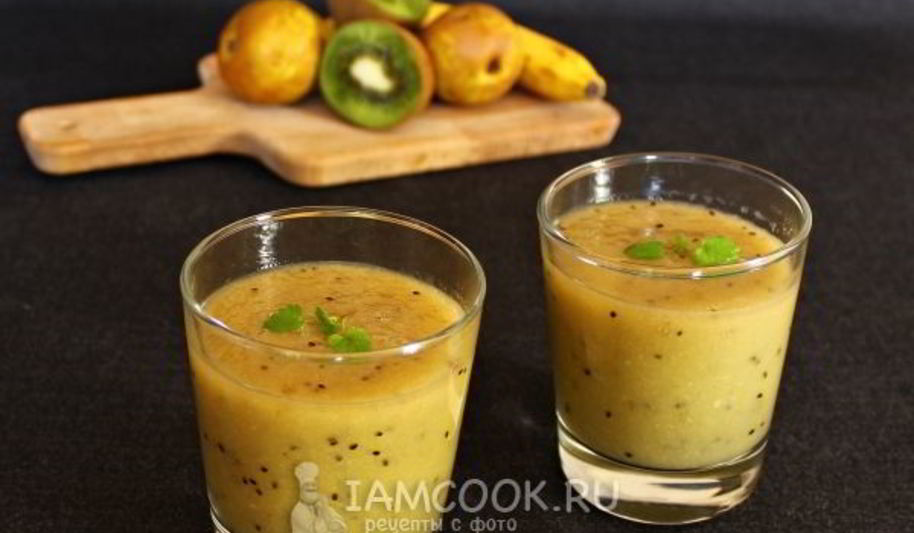 Рецепт смузей с бананом, киви и грушей