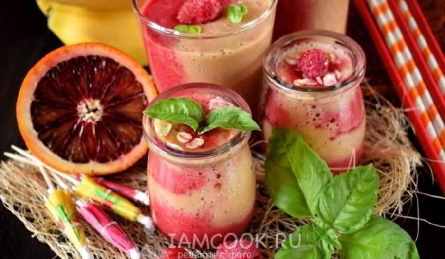 Рецепт смузей с малиной и красным апельсином