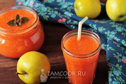 Смузи с яблоком, морковью и имбирем