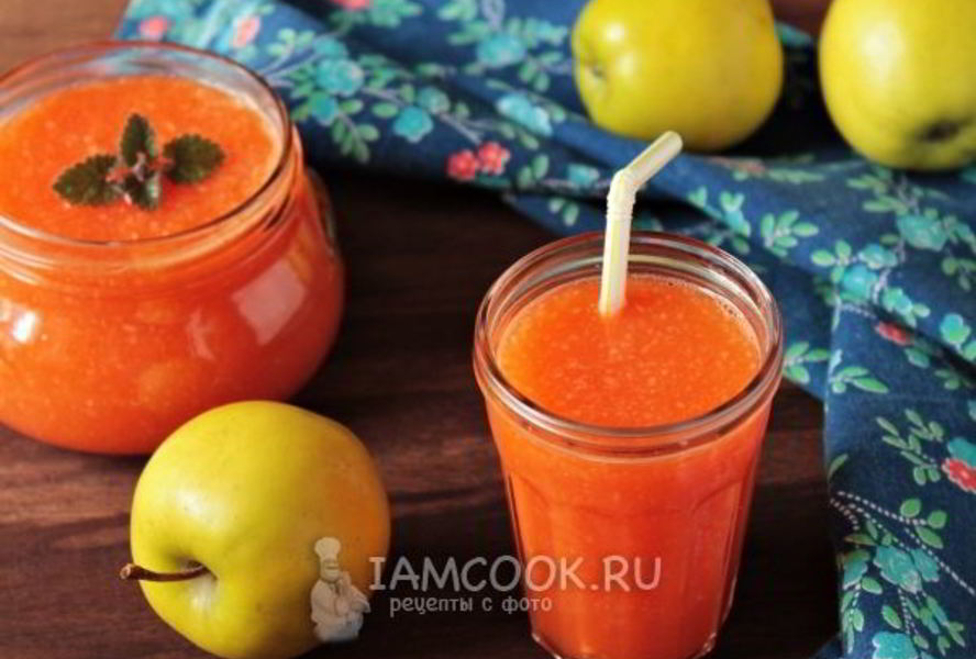 Смузи с яблоком, морковью и имбирем