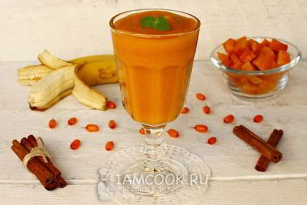 Тыквенный смузи с облепихой и бананом