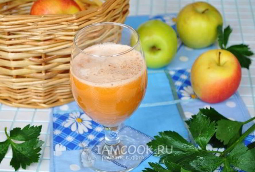 Сок из свежих овощей с яблоком