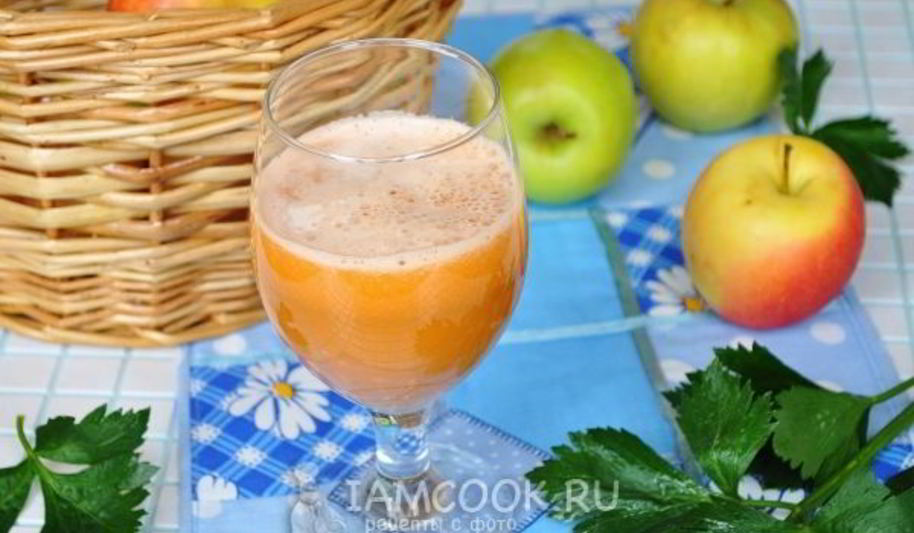 Рецепт сока из свежих овощей с яблоком