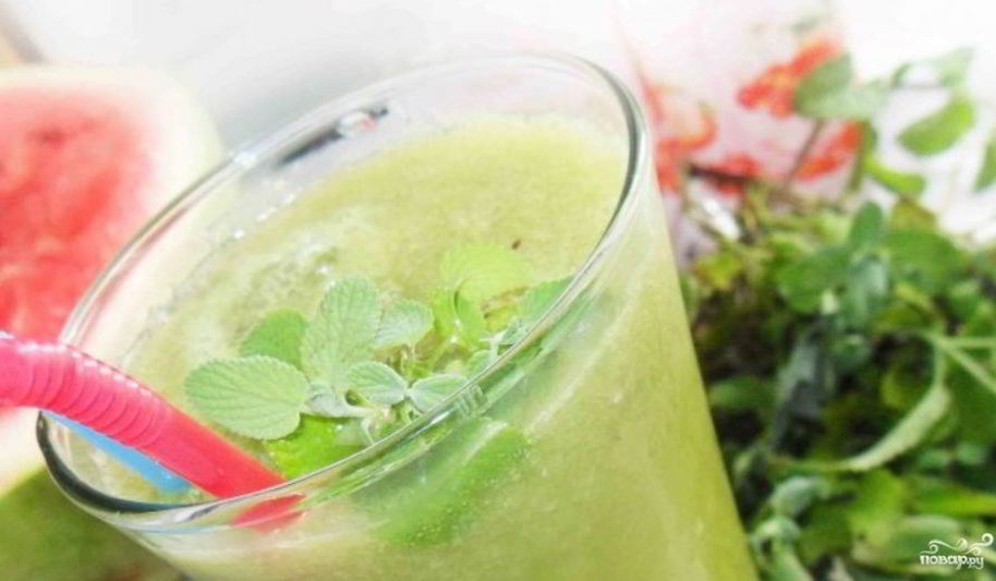Рецепт зеленого коктейля с лимоном