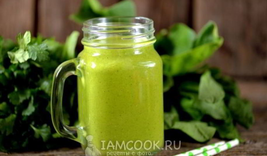Рецепт зеленого коктейля с овсяными хлопьями и льном