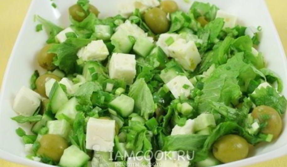 Рецепт салата зеленого греческого с брынзой