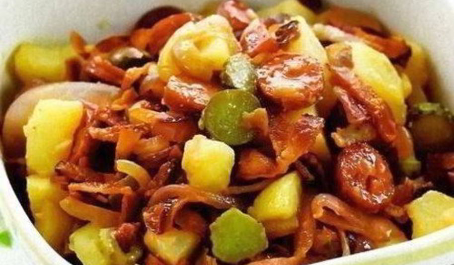 Рецепт картофельного салата с беконом, без майонеза