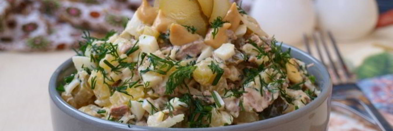 Картофельный салат с говядиной