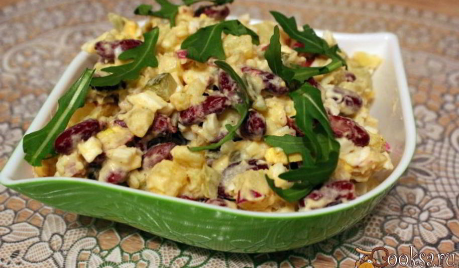 Рецепт картофельного салата с красной фасолью