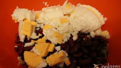 картофельный салат с красной фасолью