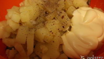 картофельный салат с красной фасолью