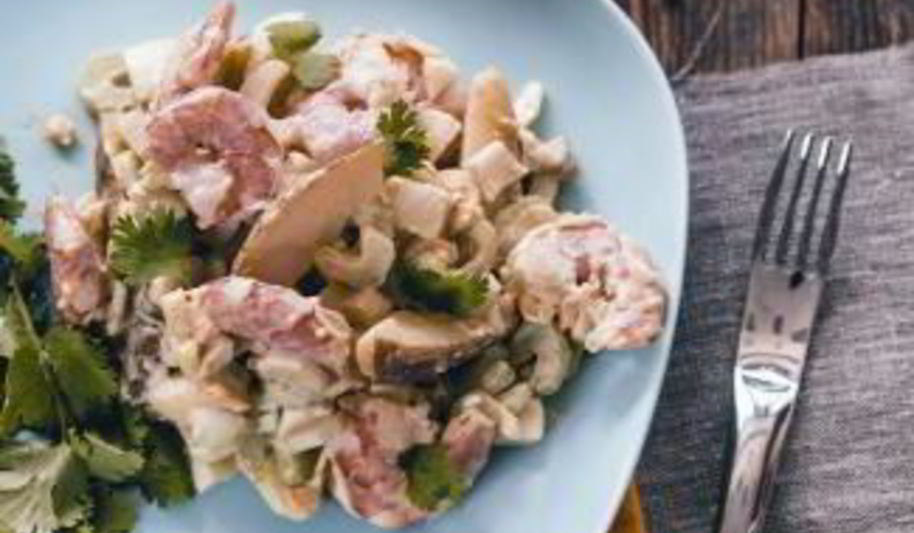 Рецепт картофельного салата с креветками