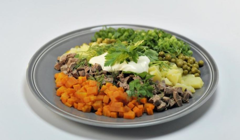 Рецепт картофельного салата с куриной печенкой