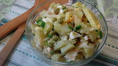 картофельный салат с квашенной капустой