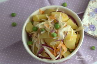 Картофельный салат с квашеной капустой