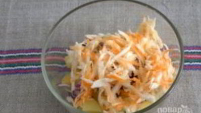 картофельный салат с квашеной капустой