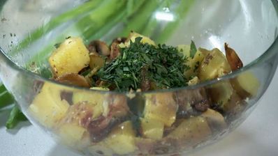 картофельный салат с лимонно-горчичной заправкой