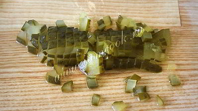 картофельный салат с маринованными грибами