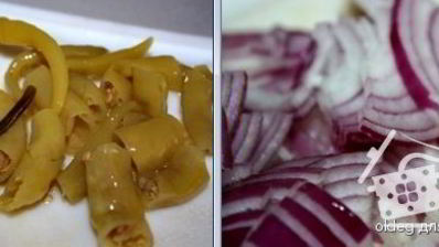 картофельный салат с мясом гирос и дзадзики