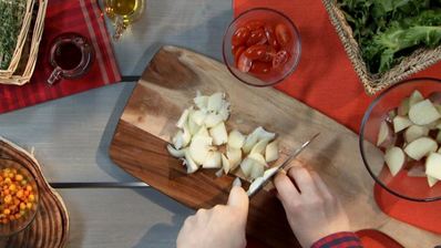 картофельный салат с облепиховой заправкой