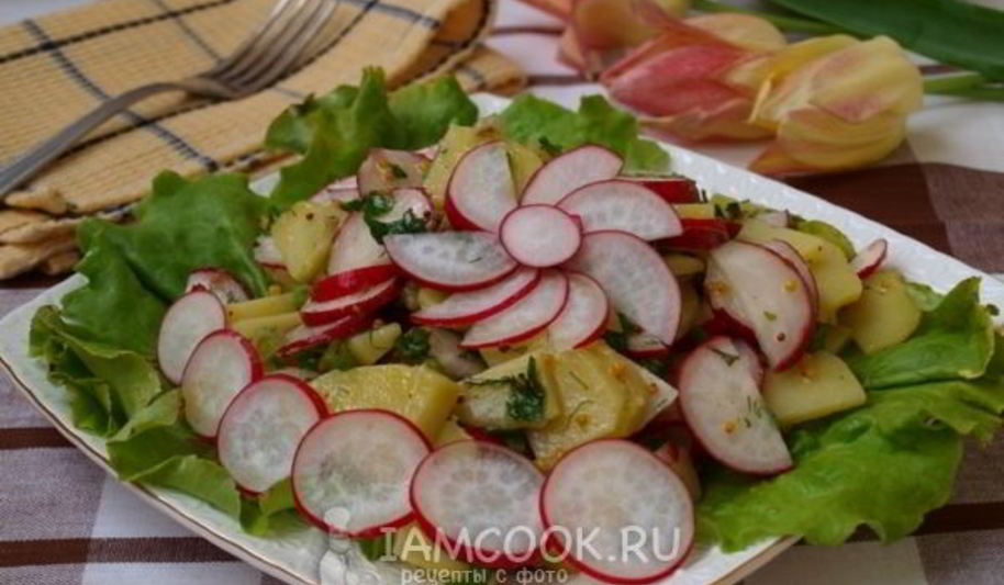 Рецепт картофельного салата с редисом