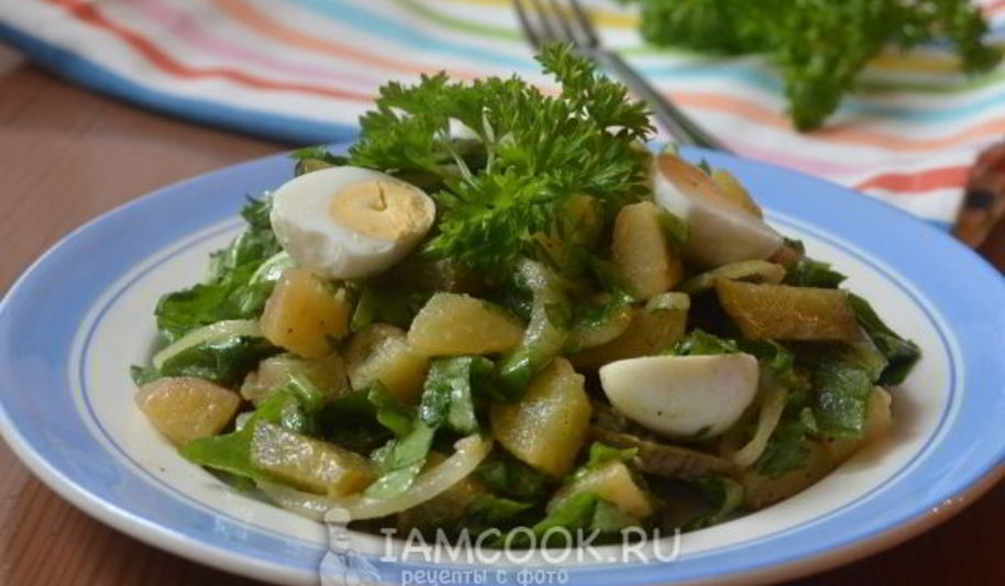 Рецепт картофельного салата с щавелем