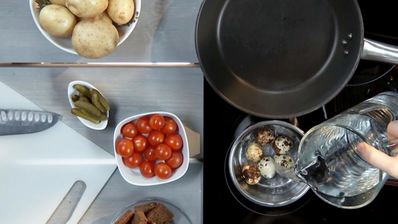 новогодний картофельный салат с говядиной