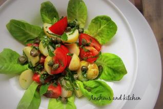 Салат из молодого картофеля с каперсами и мятой