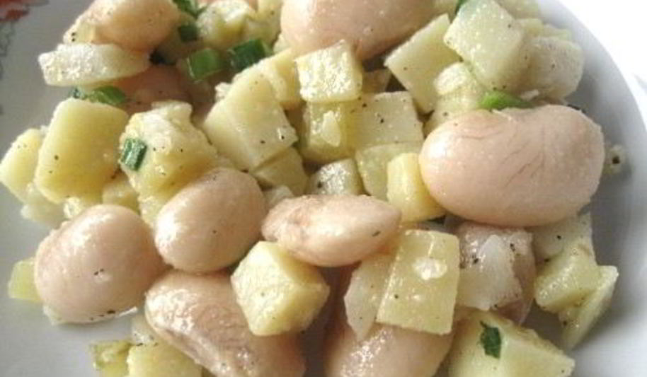 Рецепт салата картофельного с фасолью и сметаной