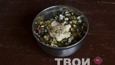 салат с картофелем и морской капустой