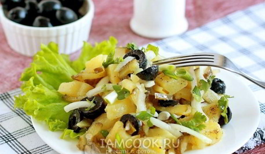Рецепт салата с картофелем и солеными огурцами
