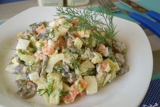 Салат с картошкой и грибами