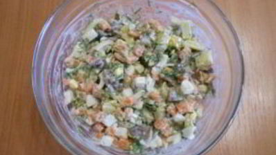 салат с картошкой и грибами