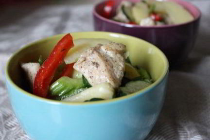 Салат с молодым картофелем и курицей