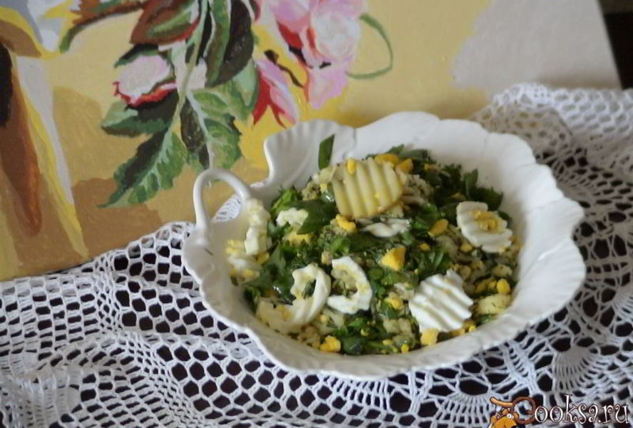 Салат с молодым картофелем и щавелем