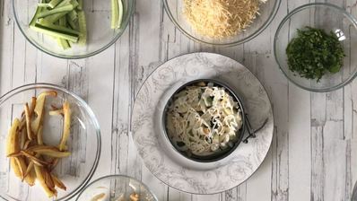 салат с жареной картошкой