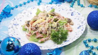 новогодний салат с ветчиной и сыром